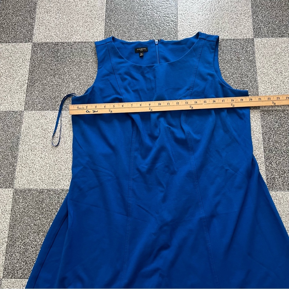 Talbots Women's Royal Blue Sleeveless Midi Dress- Size 12W - Picture 5 of 9
